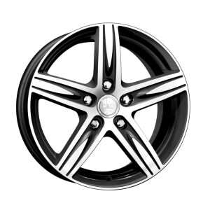 K&K АНДОРРА (КС586) АЛМАЗ ЧЕРНЫЙ Черный глянцевый с полированной лицевой частью 7.5x18/5x114.3 ET45 D60.1