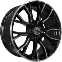 PDW 5438 Gloss Black Machine Edge and Milled Spoke