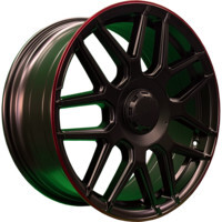 PDW L5424 Satin Black Red Lip 8.5x19/5x130 ET38 D66.6